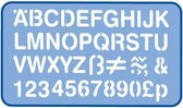 Helix Sjabloon letterhoogte: 30 mm, etui met 1 stuk: cijfers en hoofdletters