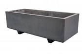 Bloembak beton 150x60x50cm antraciet met voeten