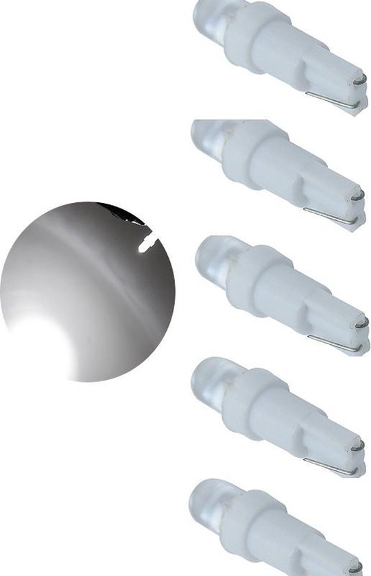 Lampe LED automatique |5x éclairage de voiture LED T5 | couleur blanc xénon | 12V DC