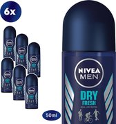 NIVEA MEN Dry Fresh - 6 x 50ml - Voordeelverpakking - Deodorant Roller