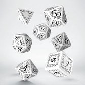 Q-Workshop Elvish - dobbelstenen set wit en zwart (7)