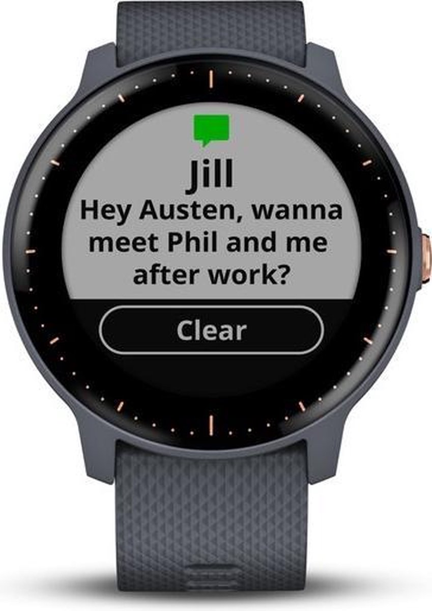 Garmin Vivoactive 3 Music Granite Blue Rose Gold bol