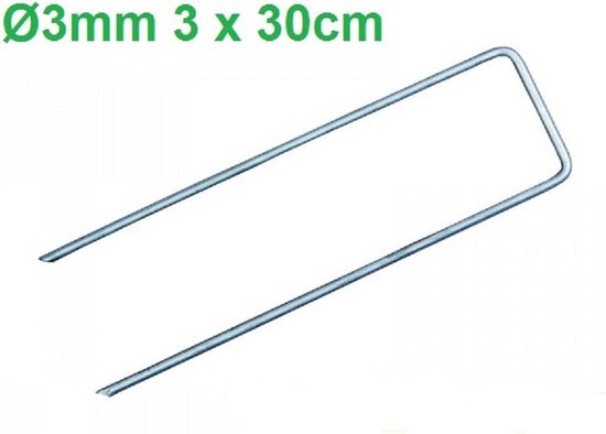 Foto: 50 stuks gronddoekpennen kunstgraspennen gronddoekhaken 3mm dik 30cm lang en 3 cm breed