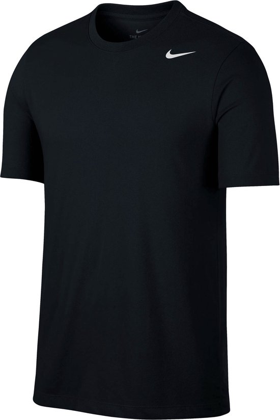 Nike Dry Tee Crew Solid Sport Shirt Hommes - Noir / (White) - Taille M