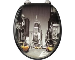 Allibert wc-bril NEW YORK - MDF -  verchroomde scharnieren - Decor