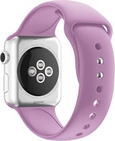 Eyzo Siliconen bandje - bandje geschikt voor Apple Watch Series 1, 2, 3, 4, 5, 6 & SE - 38 en 40 mm - Lila - Small