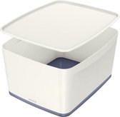 Leitz MyBox® Large avec Couvercle, Boîte de Rangement - Gris / Blanc