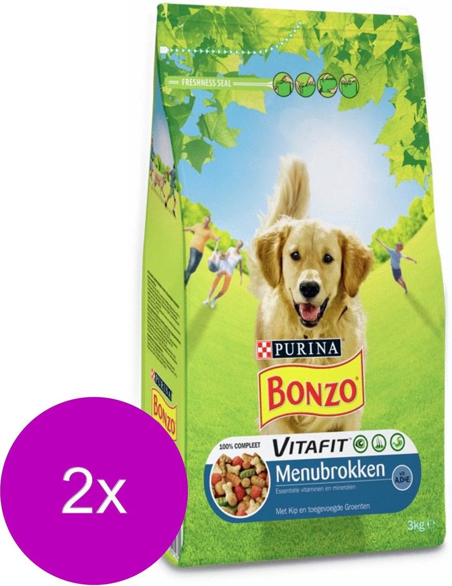 Bonzo Vitafit Menu Brokken Kip&Groente - Hondenvoer - 2 x 3 kg | bol.com