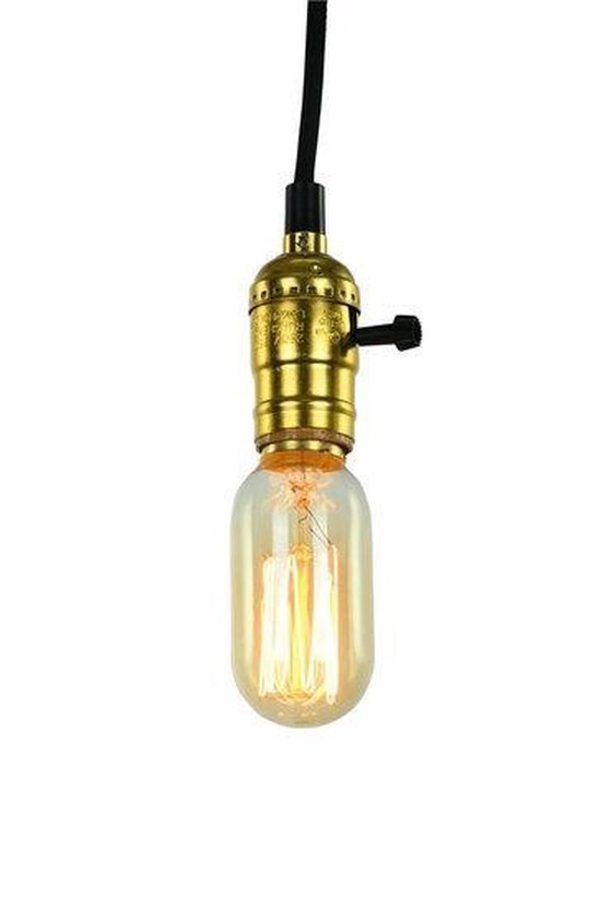 Groenovatie Vintage Hanglamp - E27 Fitting - Goud - Zwart