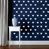 witte hartjes- hart- muursticker hart- muurstickers- liefde- valentijns hartjes- hartjes- 4,5 x 5 cm- 132 stuks