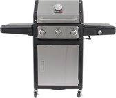 Grandhall Xenon 3 Burner Gasbarbecue - RVS - Zwart