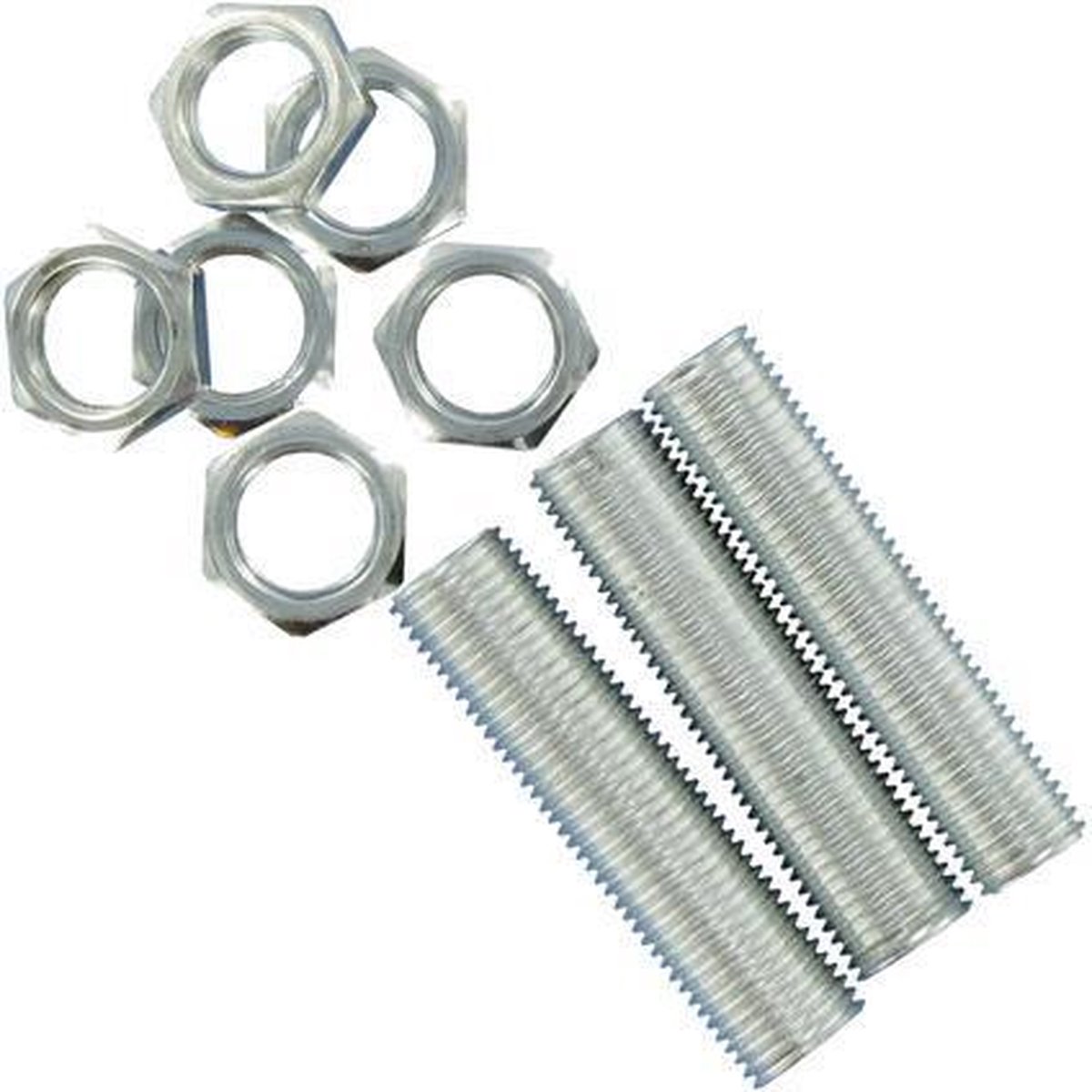 Plieger buisnippel 3cm en 5cm met moeren