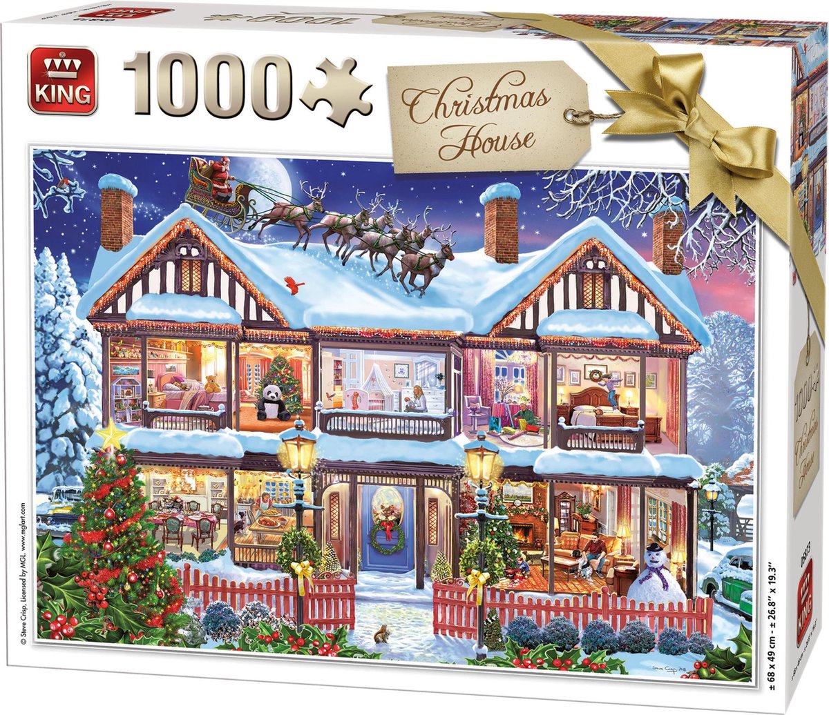 afwijzing escaleren vaak King Puzzel 1000 Stukjes (68 x 49 cm)- Christmas House - Kerstpuzzel |  bol.com