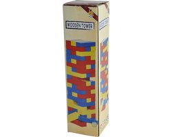 Houten tumblin tower kleuren - 29x7,5x7,5 cm.