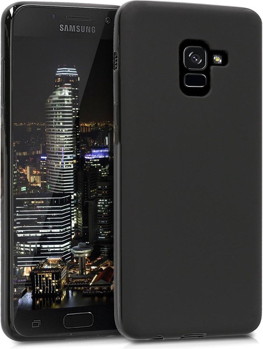 DrPhone Galaxy A8+ (Plus) 2018 siliconen hoesje - TPU case - Ultra dun flexibele hoes - Zwart