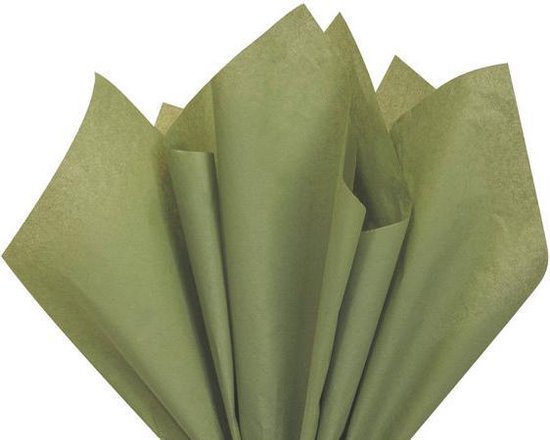 Zijdepapier Groen (olijf) - 50 x 75cm - 17gr - 240 stuks - vloeipapier olijfgroen Olive