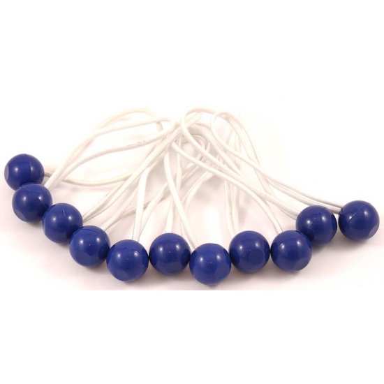 Elastiek met bal blauw - 12 delig - Spanelastiek - 15cm - Benson van Benson — afbeelding 2
