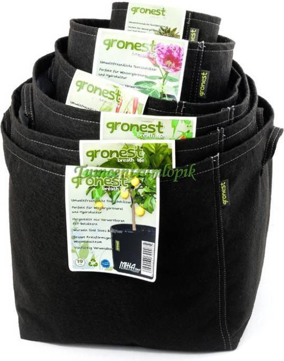 GRONEST AQUA BREATHE FABRIC POT 19 LITER 26.5 X 26.5 X 27 CM