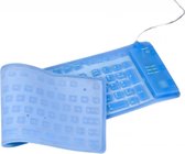 Flexibel Oprolbaar USB Toetsenbord - Siliconen Bedraad QWERTY Numpad Keyboard - Blauw