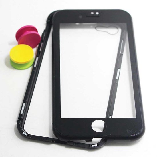 Magnetische case met voor - achterkant gehard glas voor de iPhone 6 plus /6S  Plus - zwart | bol.com