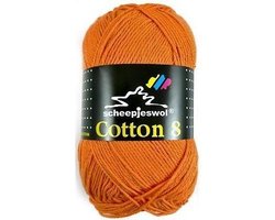 Cotton 8 Scheepjes 639 Zacht Oranje. PAK MET 11 BOLLEN a 50 GRAM