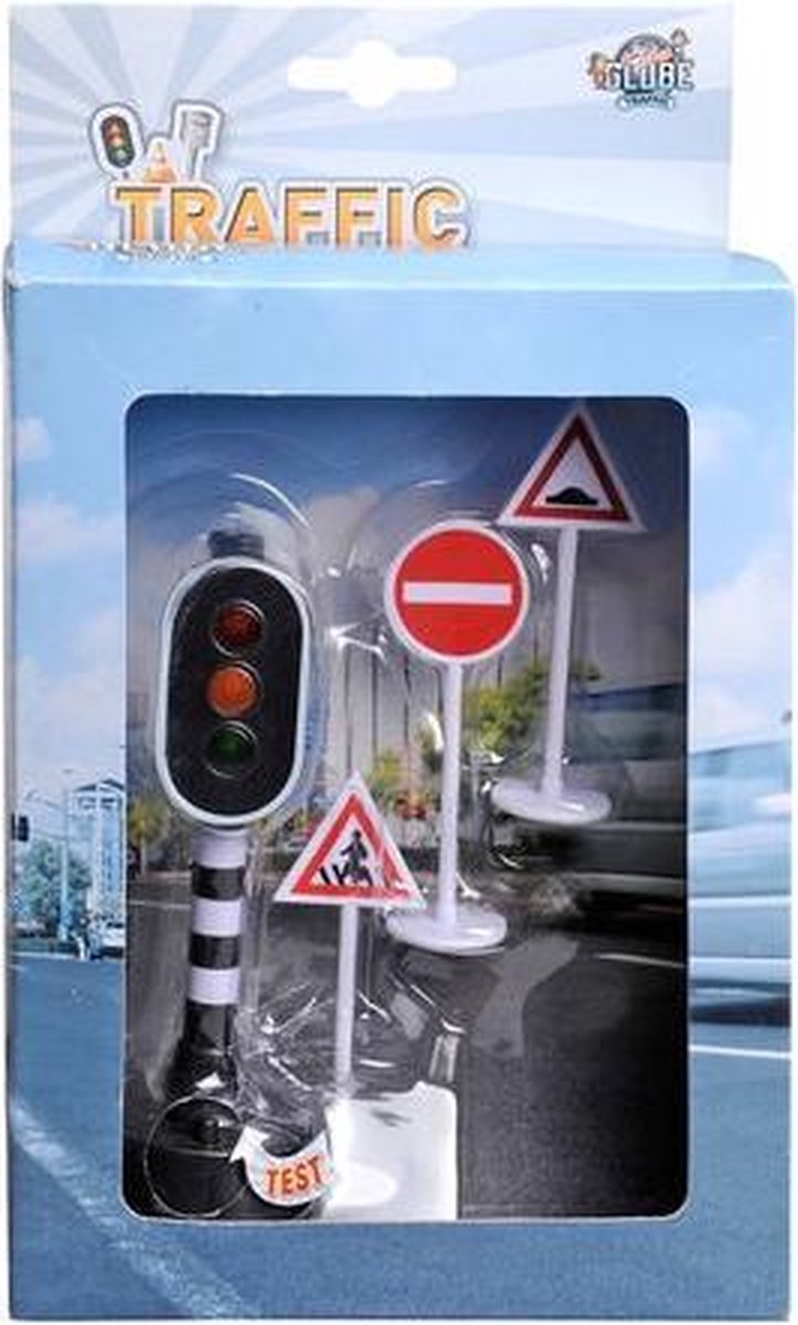 Feu de circulation avec panneaux de signalisation