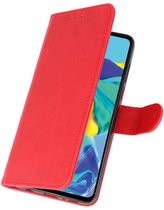 Huawei P30 Wallet Case Hoesje Rood
