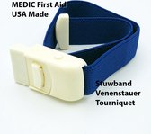 MEDIC First Aid Stuwband | Blauw| USA Made | EHBO | First Aid Kit |Stuwband voor artsenpraktijken en ziekenhuizen | Blauwe stuwband voor bloedafname
