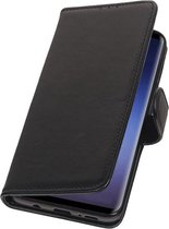 Echt Lederen Hoesje Wallet Case voor Samsung Galaxy S9 Plus Zwart