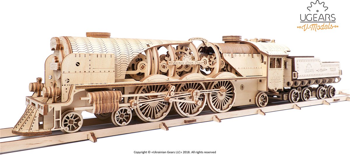 UGEARS Houten 3D Model - V-Express Stoomtrein — afbeelding 13
