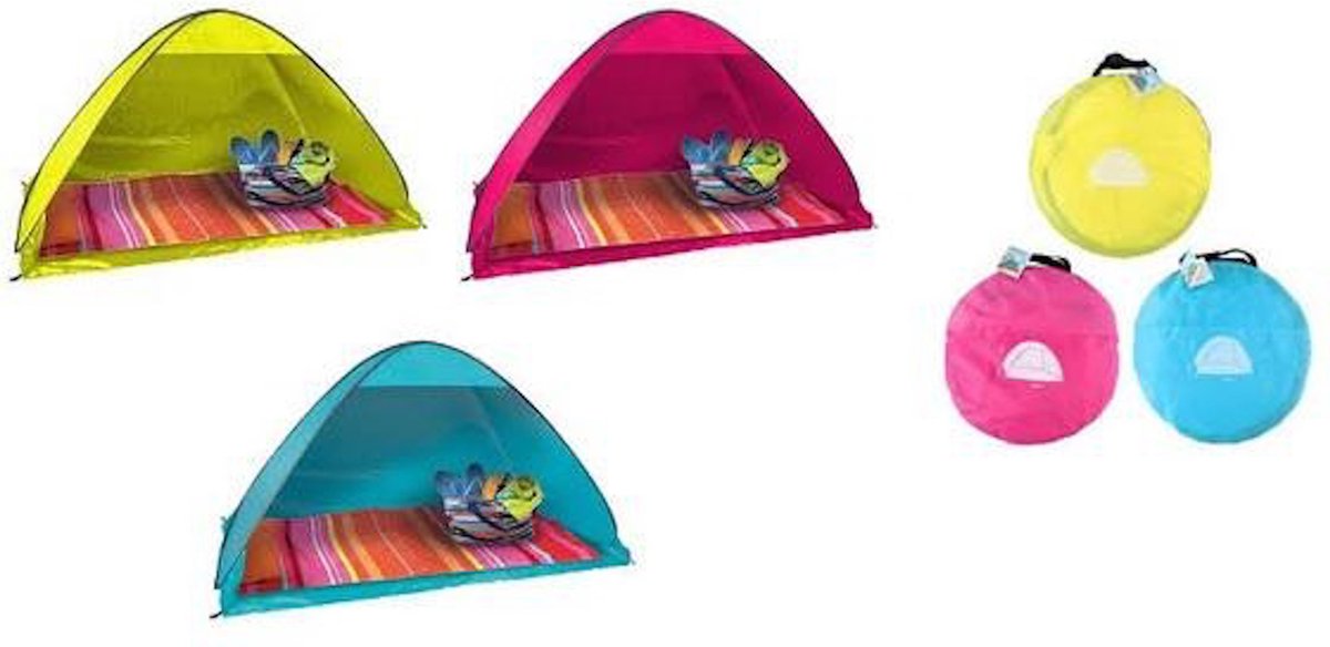 Strandtent / strandscherm pop-up inclusief 4 haringen