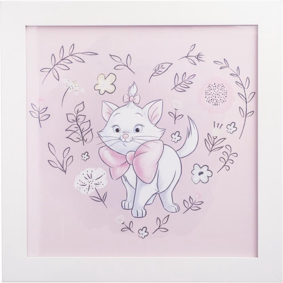Posterpoint Fotolijst hout witte rand met poster Aristocats 30x30cm. multi