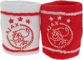 Ajax-zweetbandjes wit en rood set 2