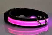 LED Verlichte Hondenhalsband - Roze - Maat L - Veilig voor je hond in het donker