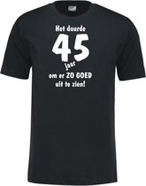Mijncadeautje - Leeftijd T-shirt - Het duurde 45 jaar - Unisex - Zwart (maat L)