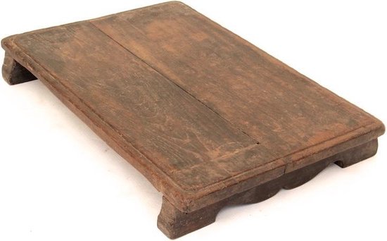 Notitie bedenken Stevig Lage houten tafel Agra - Vintage - 38x56x7 cm | bol.com