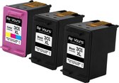 ReYours® Huismerk Inktcartridge voor HP 301XL - HP 301 XL - CH563EE & CH564EE 2Zwart & 1multikleur- met chip - inktniveau weergeven