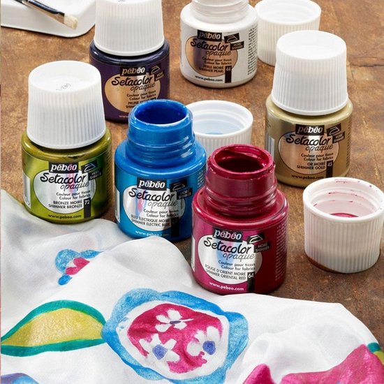 Pébéo Setacolor Rode Textielverf 45ml textielverf voor donkere en lichte stoffen bol
