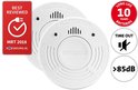 Alecto SA-110 Rookmelder 10 jaar - 2 stuks - Ingebouwde 10 jaars lithium batterij en time-out knop
