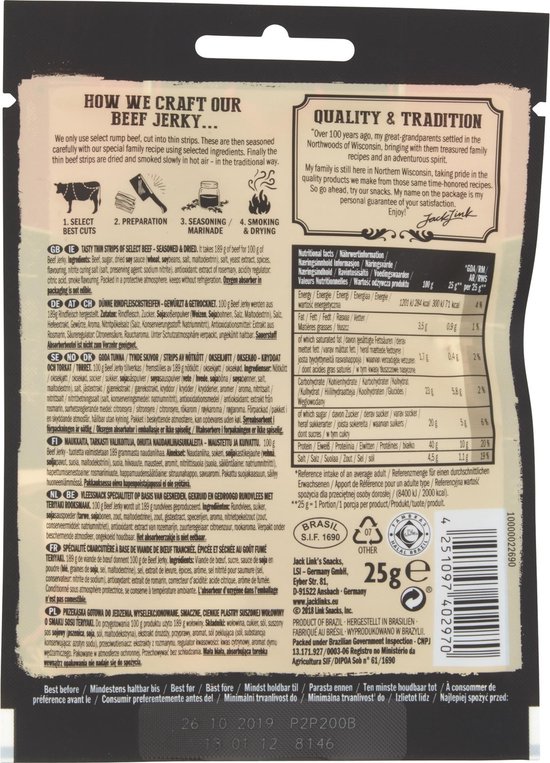 Jack Link's - Beef Jerky - 25 grammes - Teriyaki