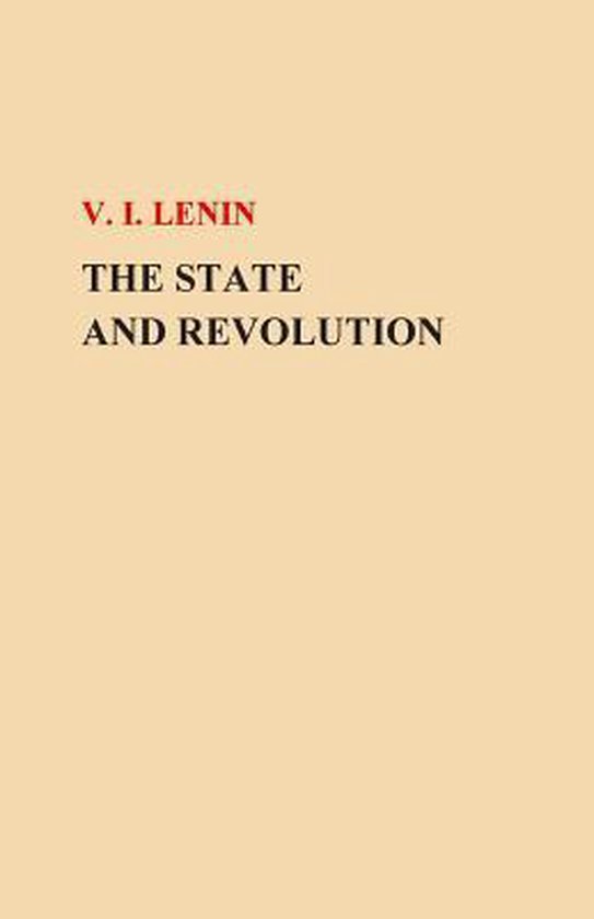 Boek "The State and Revolution" van V. I. Lenin op een crèmekleurige achtergrond.