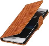 Mobieletelefoonhoesje.nl - Slang Bookstyle Hoesje voor Huawei P9 Lite Bruin