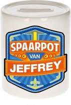 Kinder spaarpot voor Jeffrey - keramiek - naam spaarpotten