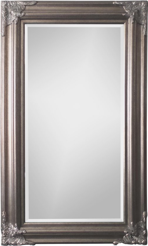 Qweens - Spiegel - Paola- antiek zilver - buitenmaten breed 90 cm hoog 150 cm. | bol.com