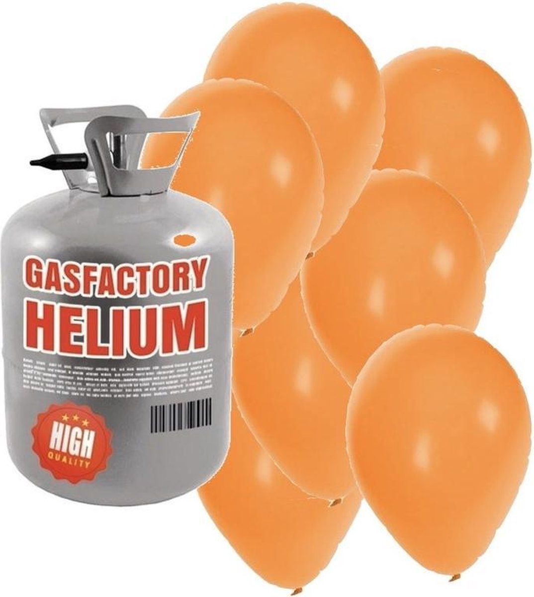 Helium tank met 30 oranje ballonnen - Oranje - Heliumgas met ballonnen voor een Koningsdag thema - Shoppartners