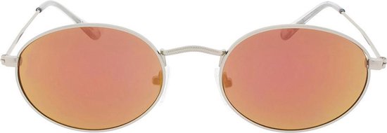Icon Eyewear Zonnebril OLSEN - Zilverkleurig montuur - Roze spiegelende glazen