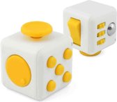 Fidget Cube - Stressbestendig - Helpt met het focussen. WIT/GEEL