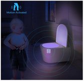 Lampe LED pour toilettes - Lampe LED pour toilettes - Multicolore - Toilette lueur - Lampe LED pour toilettes - Détecteur de mouvement - Éclairage WC avec capteur - Lampe de nuit pour WC
