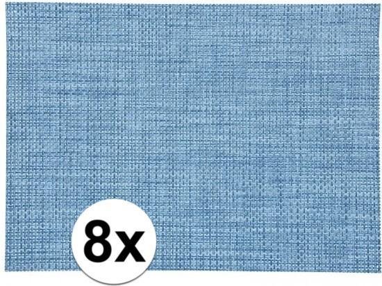 8x Placemat gevlochten blauw 45 x 30 cm | bol.com