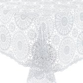 Lavandoux - Vintage Crochet Vinyl Tafelkleed 137x180 cm - Wit
